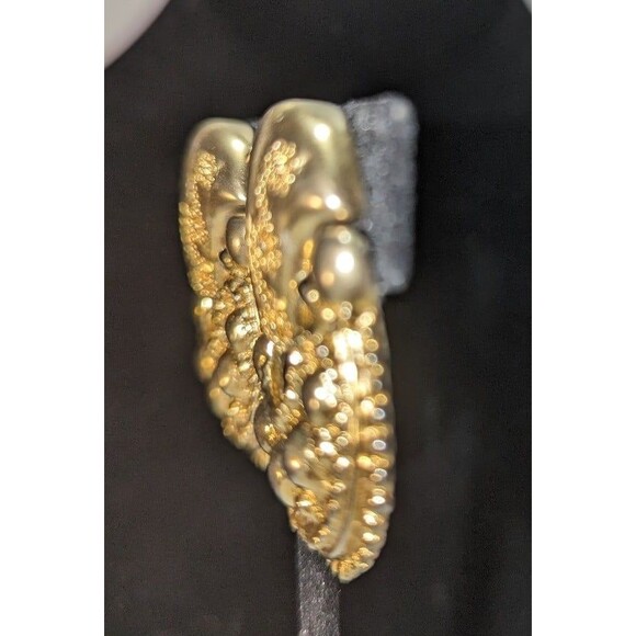 Door Knocker Earrings Bold Gold Tone Vintage - Picture 4 of 8